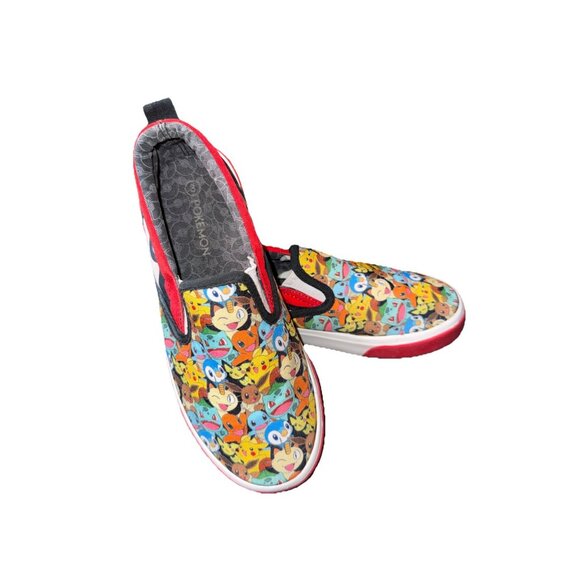 Pokemon Ground UP Slip On Canvas Sneaker Shoes Unisex Size 3 Youth - Picture 3 of 5